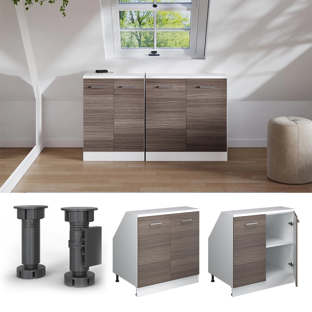 Mobile sottotetto Rion Grigio nobile/Bianco 80 x 83.8 cm con 2 porte, carcassa 60 cm profondità Vicco