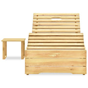 Lettino Prendisole e Tavolino in Legno di Pino Impregnato 315403