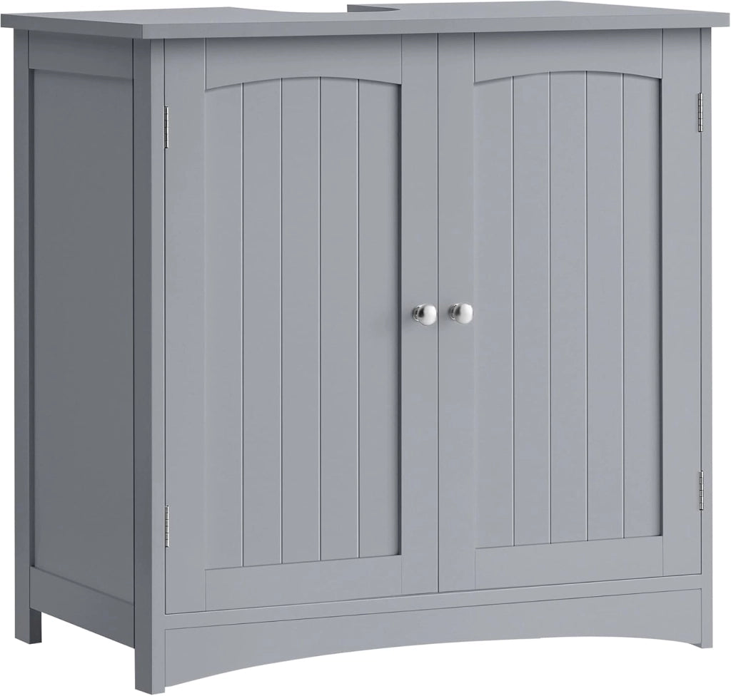 VASAGLE Mobile Sottolavabo per Bagno, Mobiletto da Bagno, Mobile Sottolavandino con 2 Ante, Ripiano Regolabile, Capiente, Stile Country, 30 x 60 x 60 cm, Grigio Mistico BBC001P36