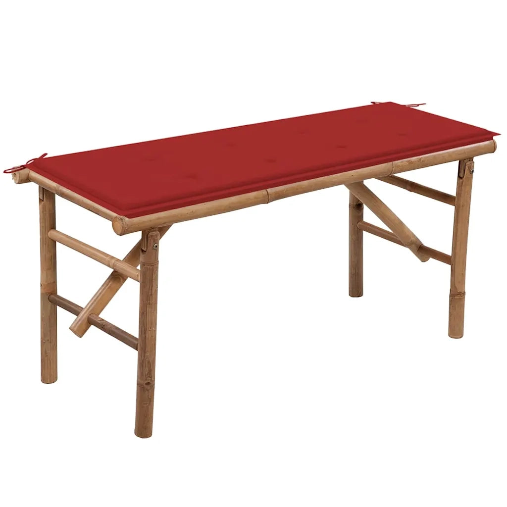 Panca da Giardino Pieghevole con Cuscino 118 cm in BambÃ¹ cod mxl 75651