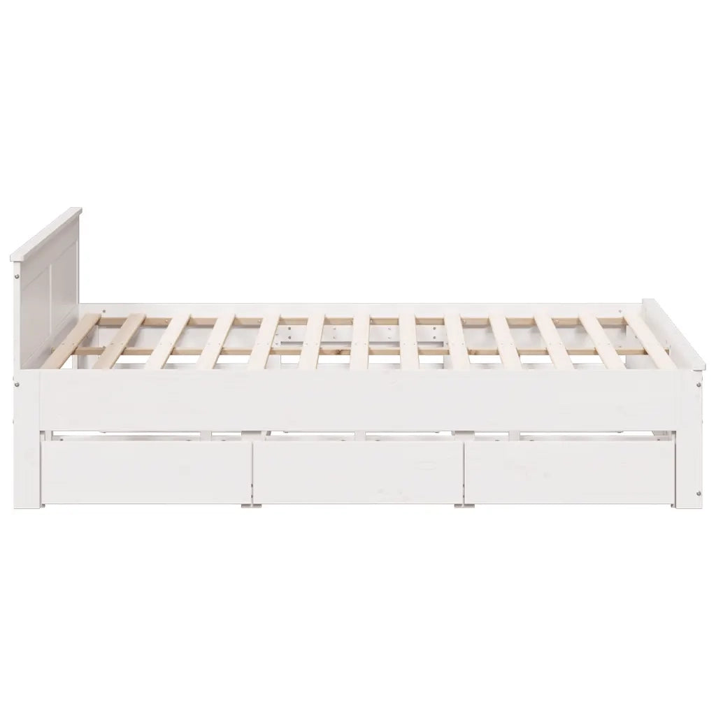 Giroletto senza Materasso con Testiera Bianco 180x200 cm Pino