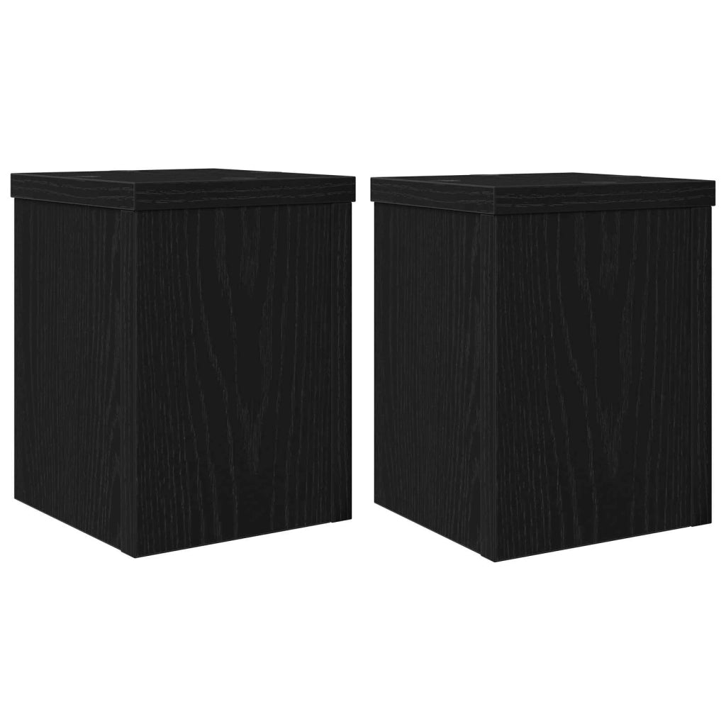 Supporto per piante | Sostegno per piante 2 pz Rovere Nero 15 x 15 x 20 cm