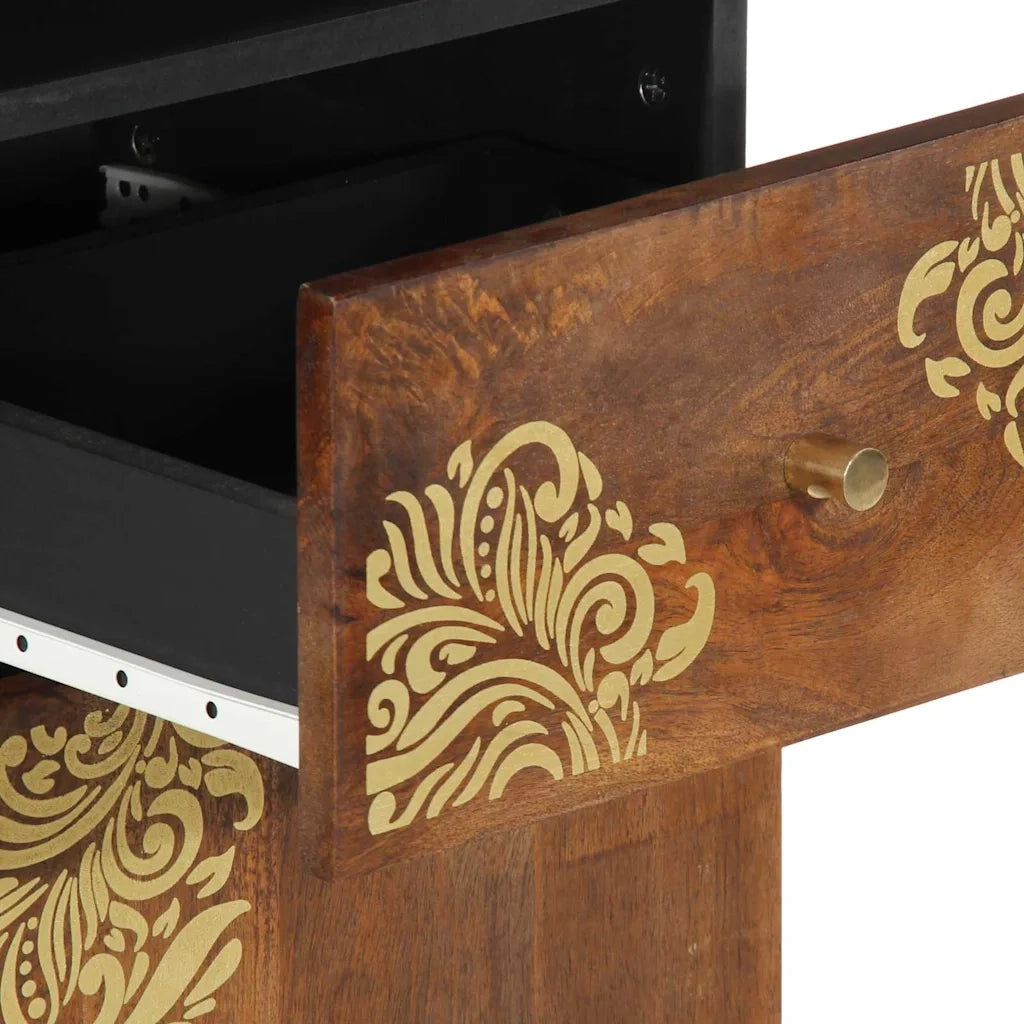 Credenza con Cassetto-Buffet-Armadio da cucina marrone ambrato 38 x 33 x 160 cm