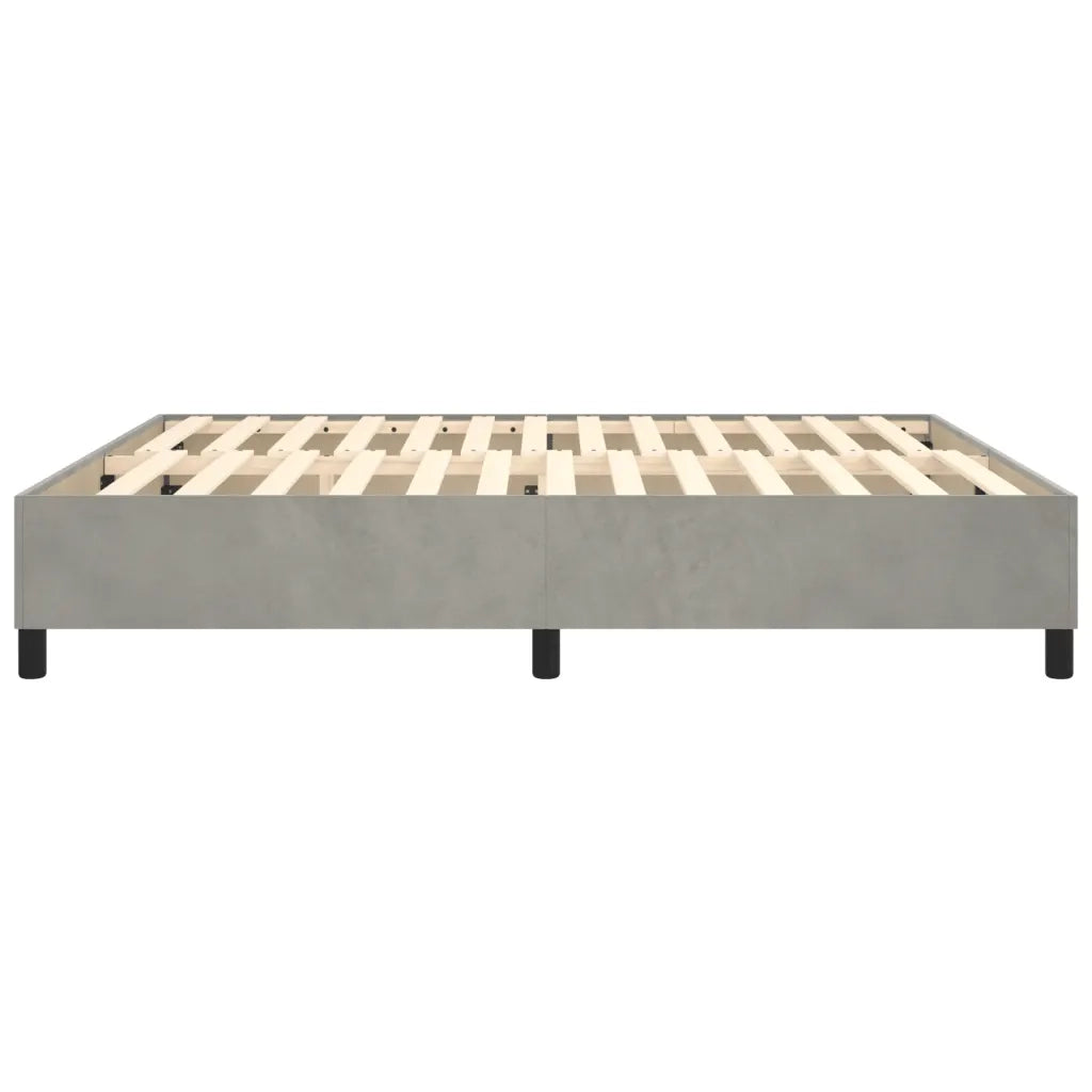Giroletto senza Materasso Grigio Chiaro 200x200 cm Velluto 347342