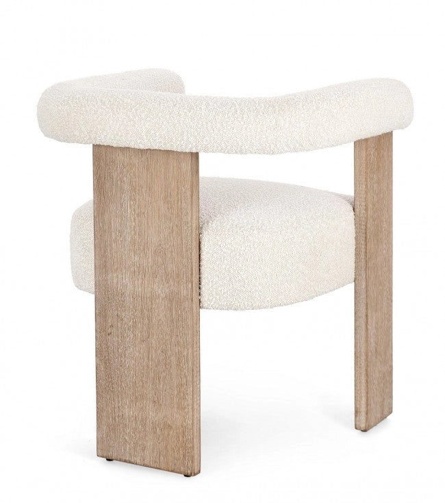 Sedia 70x60x71 cm Agape in Bouclè Naturale/Naturale