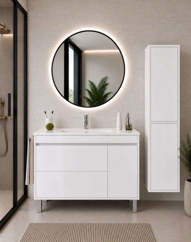 Mobile bagno con lavabo ORIGENBATH CAPRERA senza specchio 80x40 cm bianco con colonna
