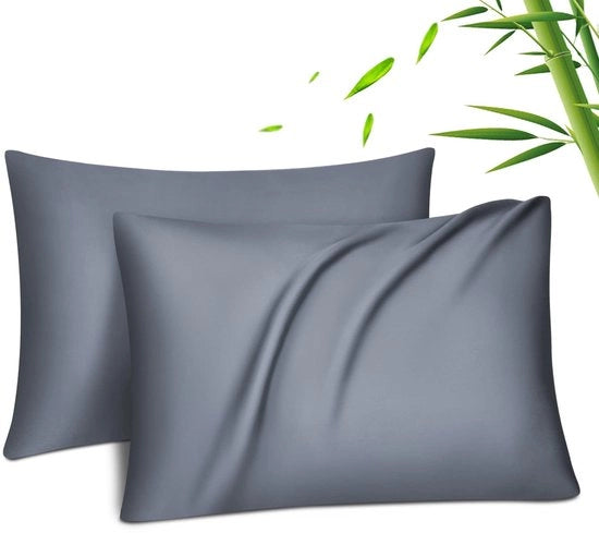 Set di cuscini in fibra di bambù - 40x60 cm - Copri cuscino con chiusura a zip nascosta