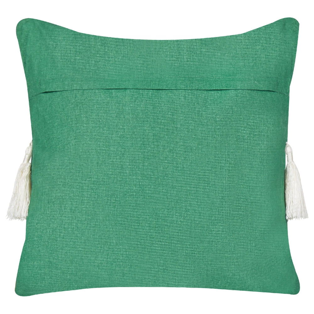 Set di 2 cuscini decorativi Verde 45 x 45 cm Motivo natalizio Nappe Cotone Sfoderabile Soggiorno Camera da letto