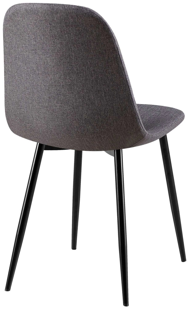 Set di 4 sedie Giverny grigio scuro,Tessuto