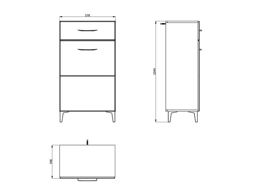 Ossona, Mobile da Ingresso 2 Ripiani, 58x35x104.5h cm Bianco