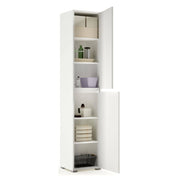 Armadio multiuso 2 ante Daisuke, Scarpiera con ripiani regolabili, Mobile porta scarpe a 2 ante, 100% Made in Italy, 45x37h195 cm, Bianco