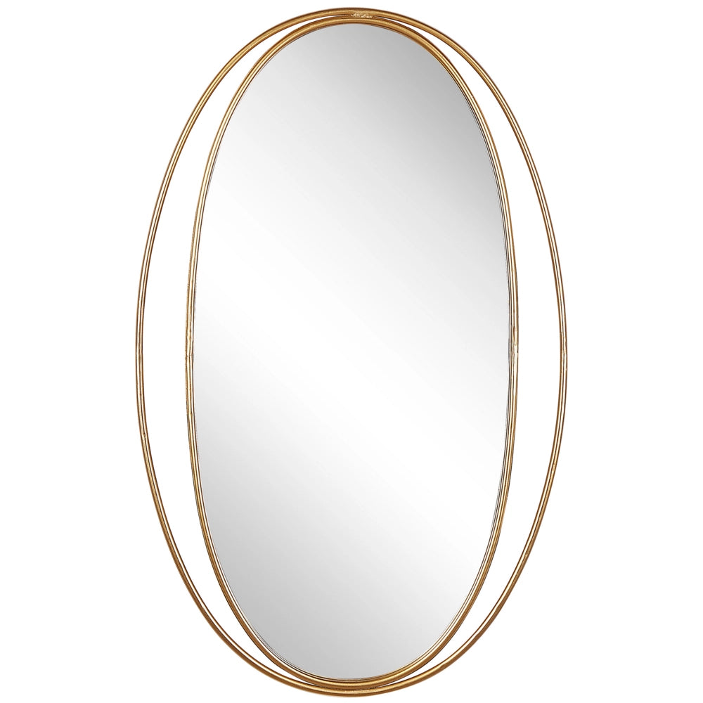 Specchio da parete ovale dorato 90 x 55 cm arte da parete Decor Stile Glam Living Room