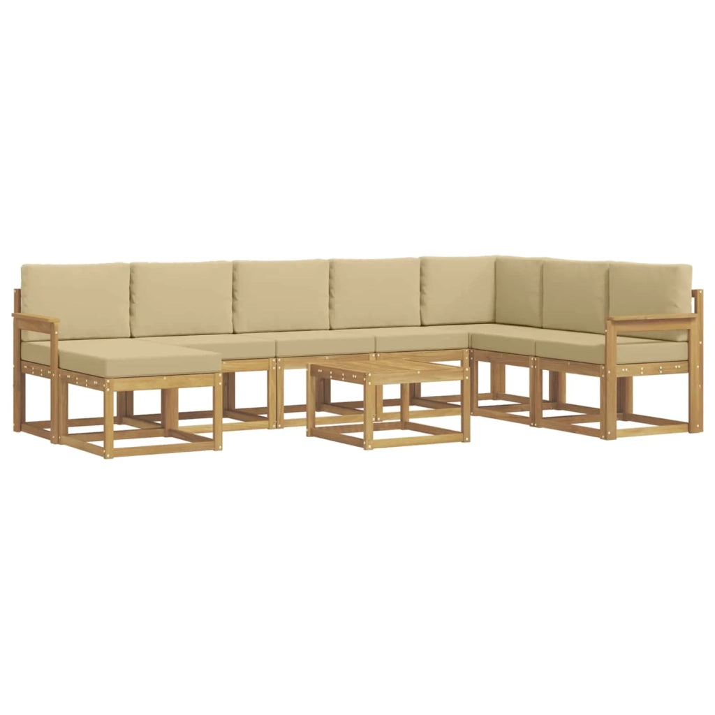 Set di divani da esterno 9 pz Bianco e Beige 3388077