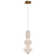 Lampada a sospensione Bijou LED 20W vetro opale oro