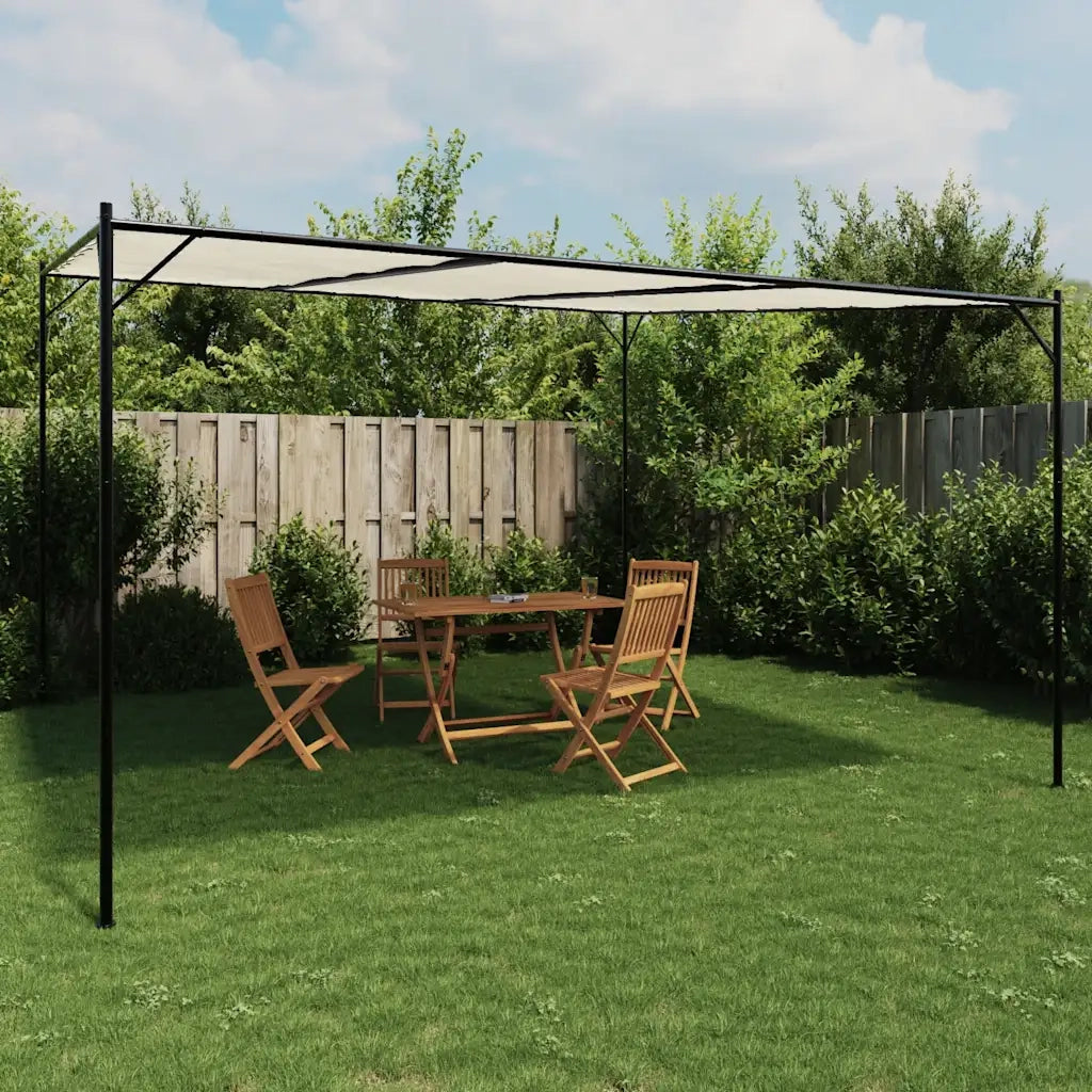 Gazebo Bianco 4x4 m 180 g/m² Tessuto e Acciaio 362464