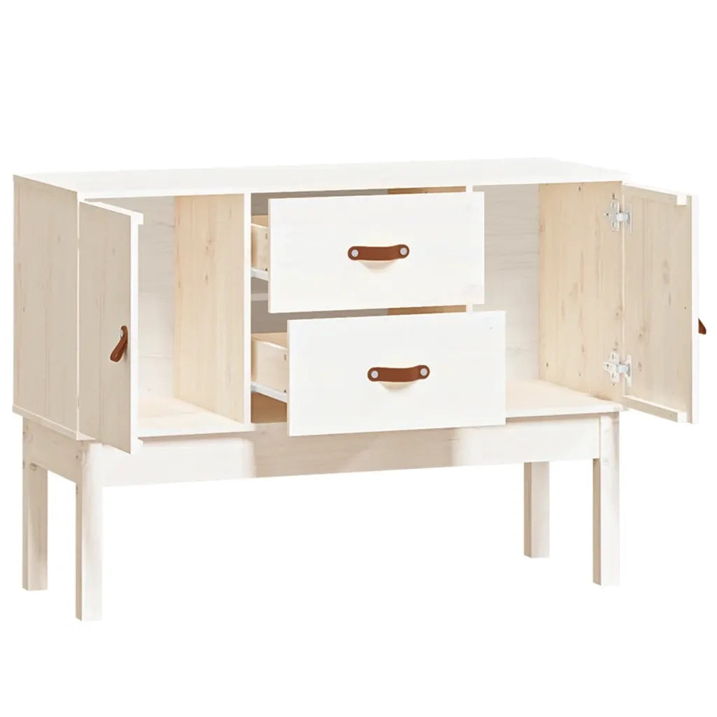Credenza | Madia | Buffet da pranzo | Armadio da pranzo Bianca 110x40x78 cm in Legno Massello di Pino