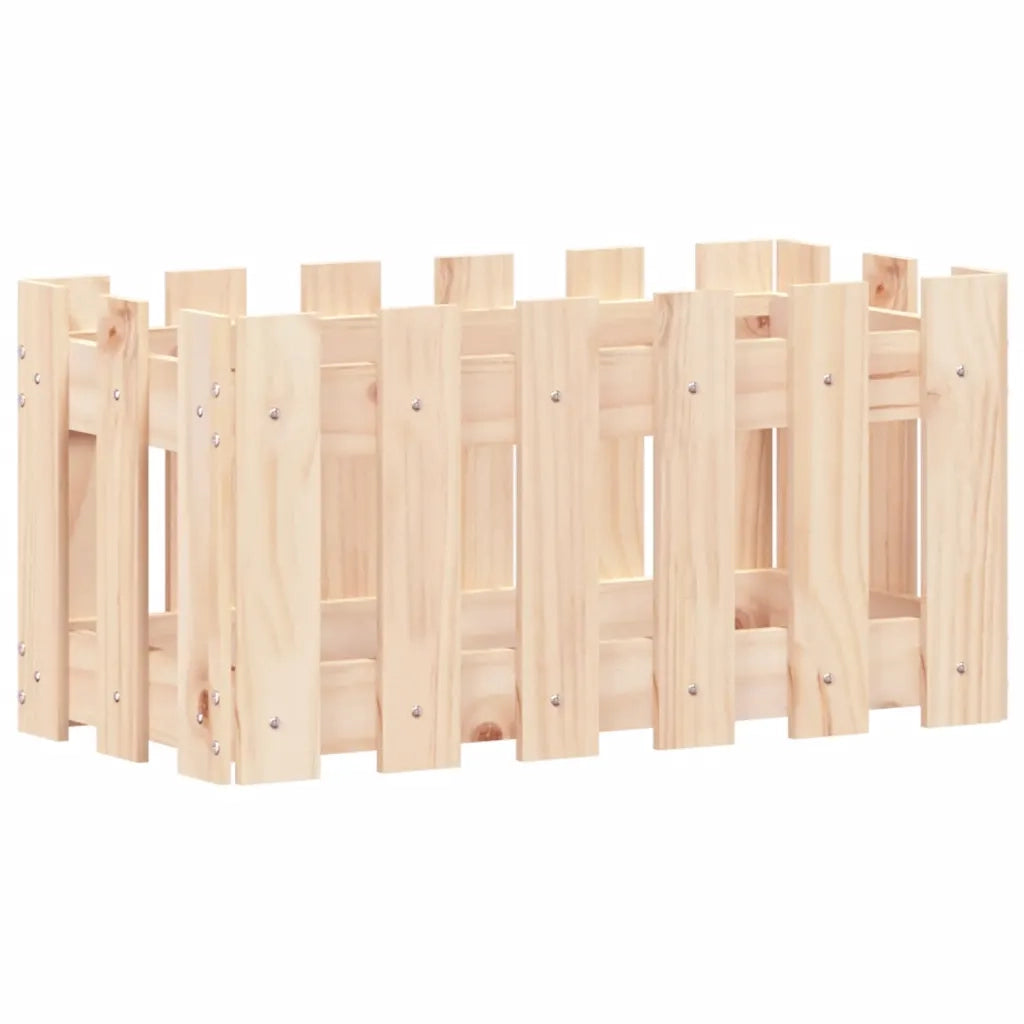 Fioriera Giardino Design a Recinzione 60x30x30 cm Massello Pino 832467