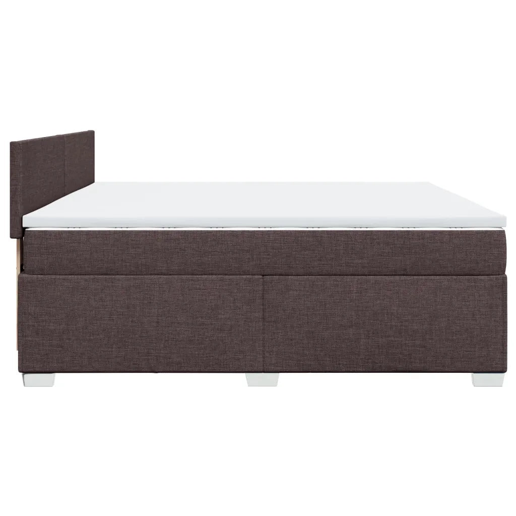 Giroletto a Molle con Materasso Marrone Scuro 200x200cm Tessuto 3285991