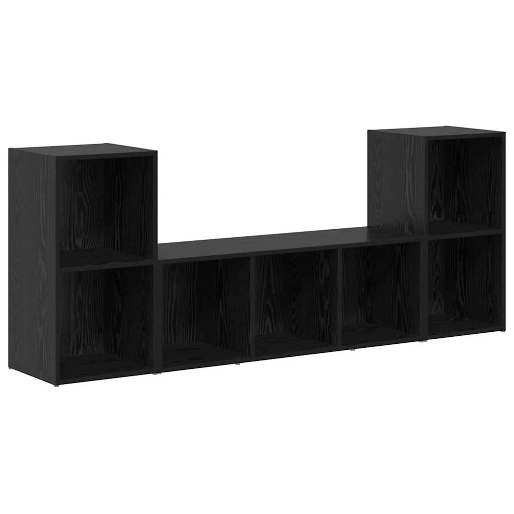 Set mobile TV 3 pz Nero Legno ingegnerizzato 3393253