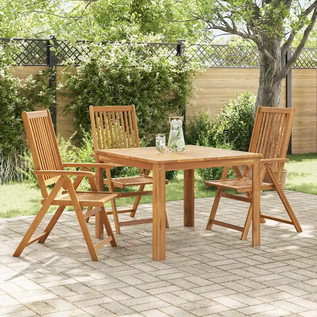 Sedie da Giardino Pieghevoli 3 pz in Legno Massello d'Acacia 310293