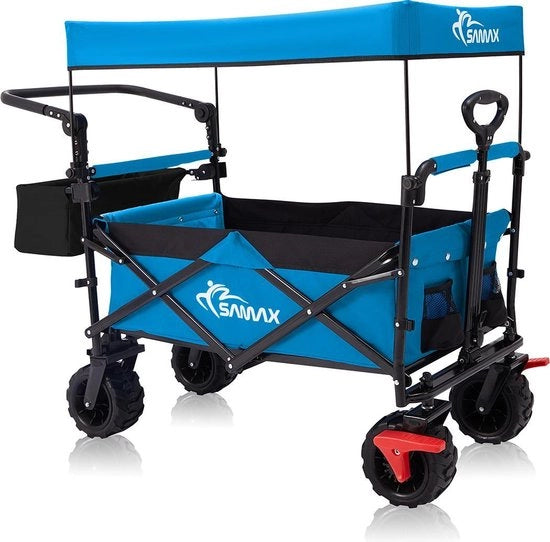 Carrello Bolderkar Opvougbile Off Road con Tetto - Blu - 121 x 61 x 99 cm