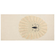Tappeto per bambini in cotone con motivo leone 80 x 150 cm tessuto a mano Beige cameretta camera dei bambini