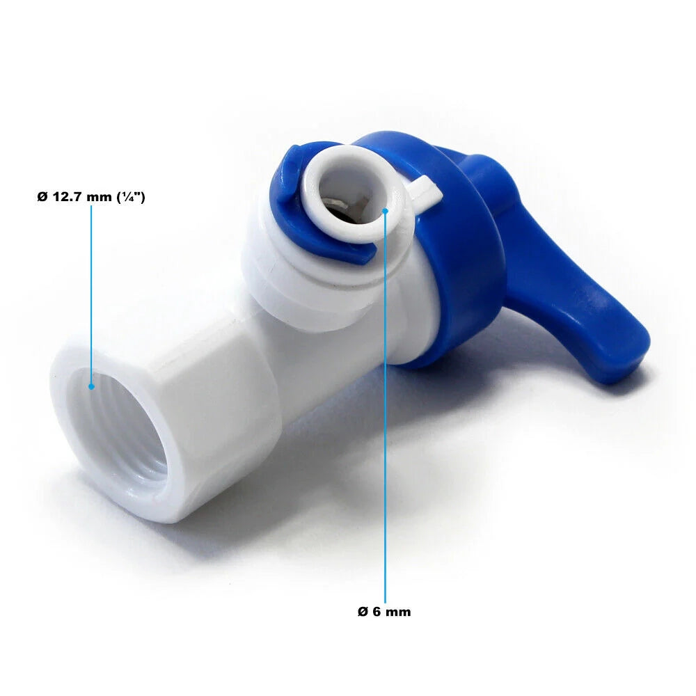 Adattatore per rubinetto acqua osmotica filettatura femmina 12,5 mm Valvola bypass serbatoio acqua 16_0002859