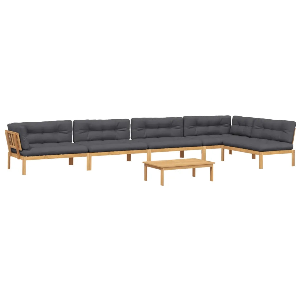 Set Divano Pallet da Giardino 6 pz con Cuscini Massello Acacia 3209391
