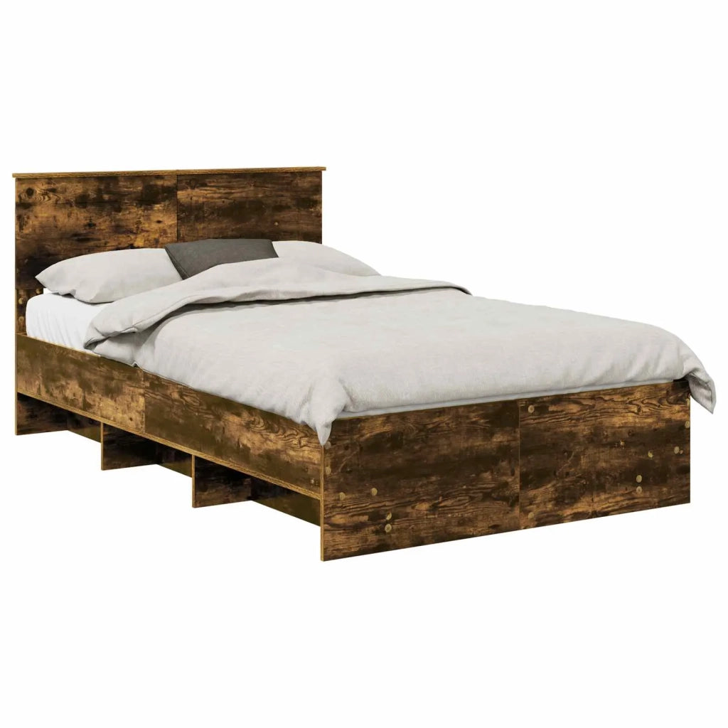 Struttura del letto Rovere fumé 137 x 203 cm Legno multistrato