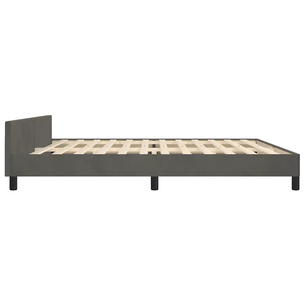 Letto matrimoniale | Letto per adulti | Giroletto senza Materasso Grigio Scuro 200x200 cm Velluto