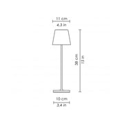 Lampada a led da tavolo Poldina Pro Foglia Rame ricaricabile e dimmerabile con batteria fino a 12 ore