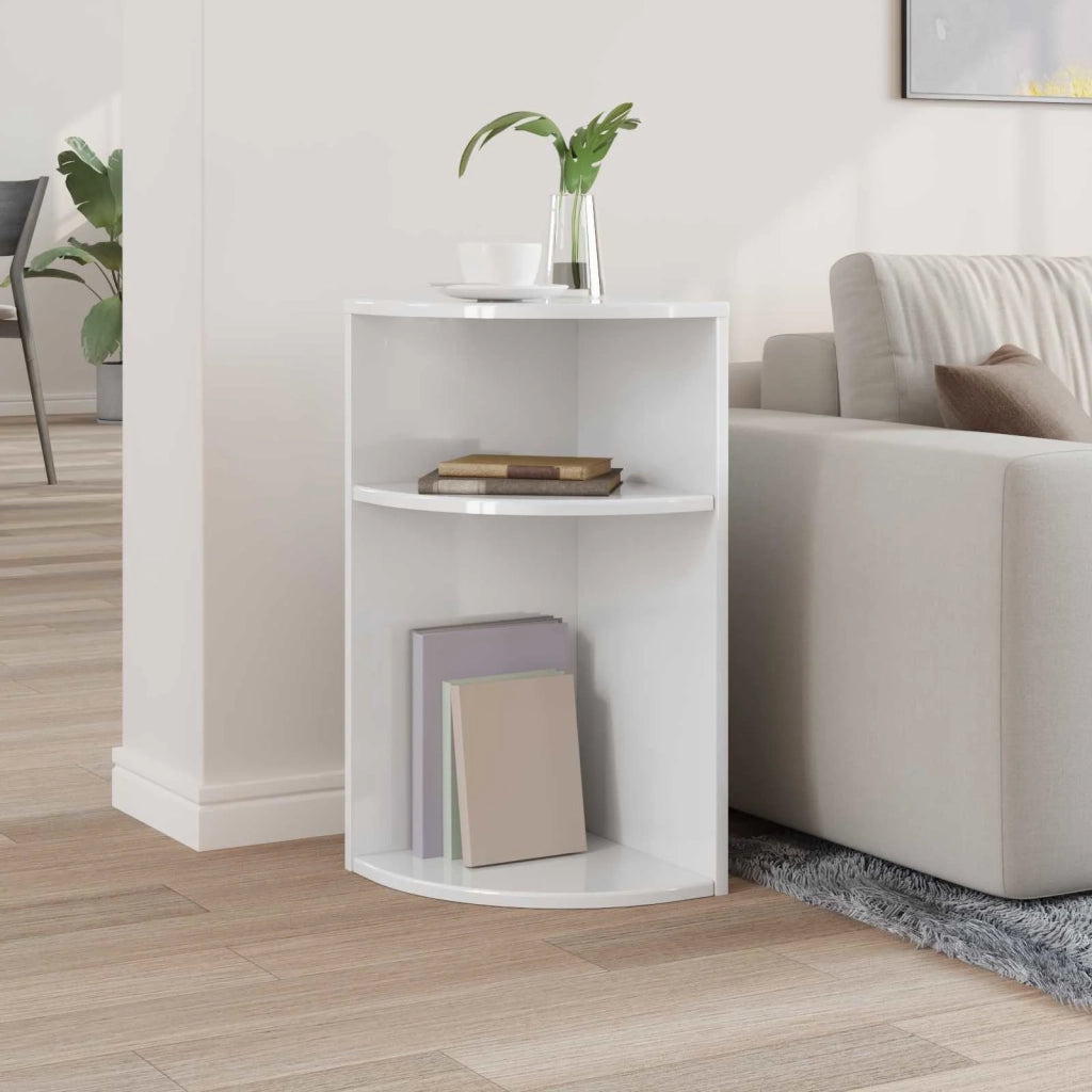 Tavolino Bianco Lucido 29,6 x 29,6 x 60 cm Legno multistrato 891124