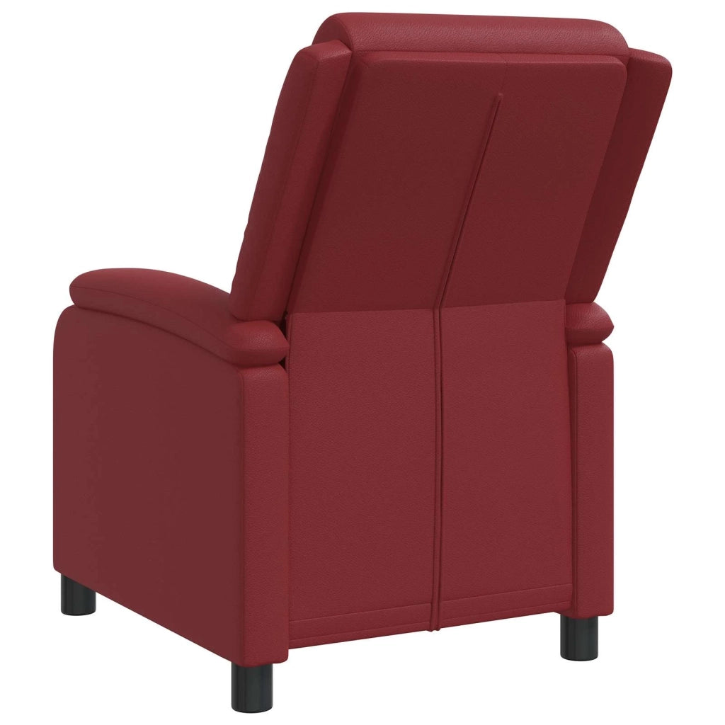 Divano Sedia-Poltrona reclinabile Rosso Vino Similpelle 302194