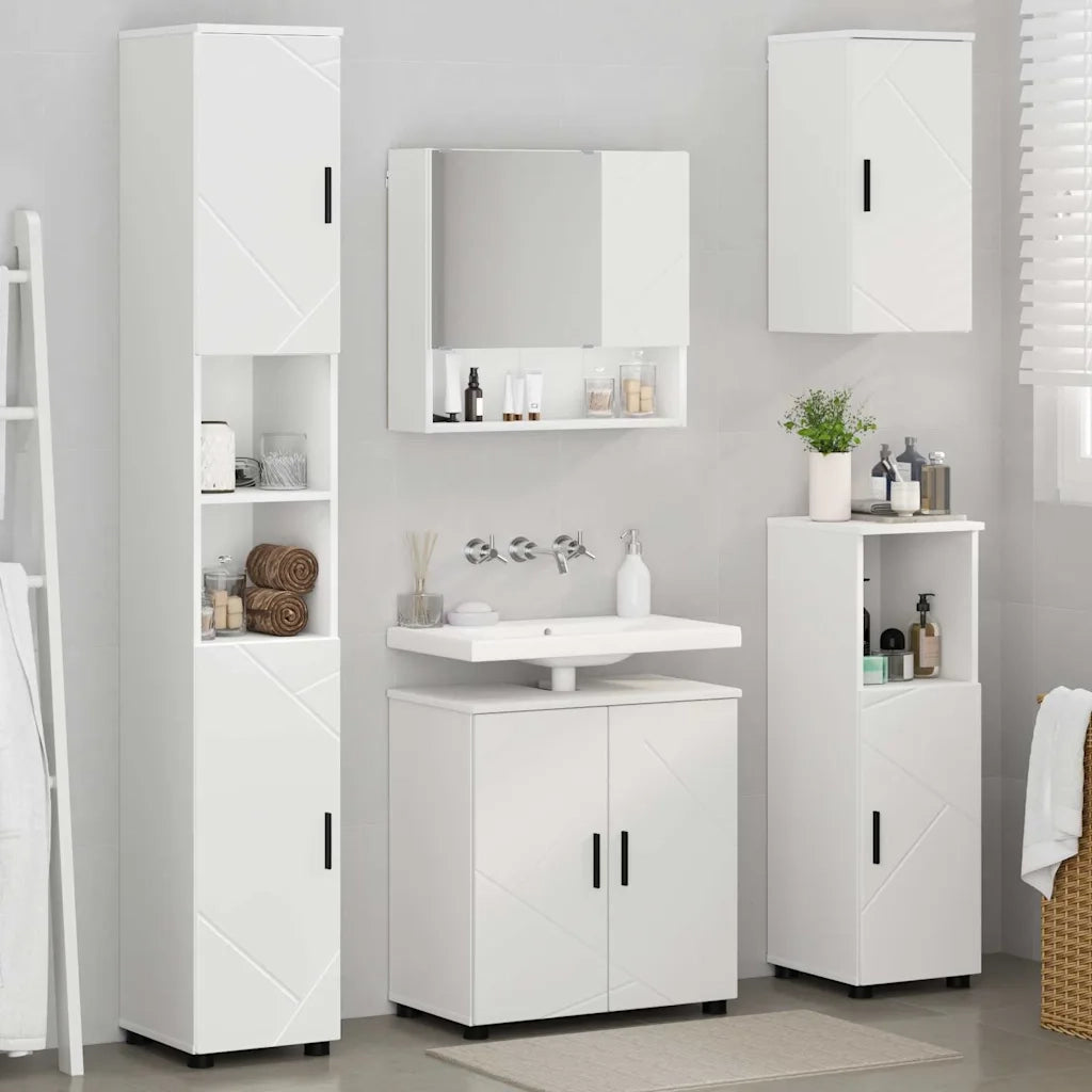 Set di mobili per il bagno Montaggio a parete 5 pcs Bianco