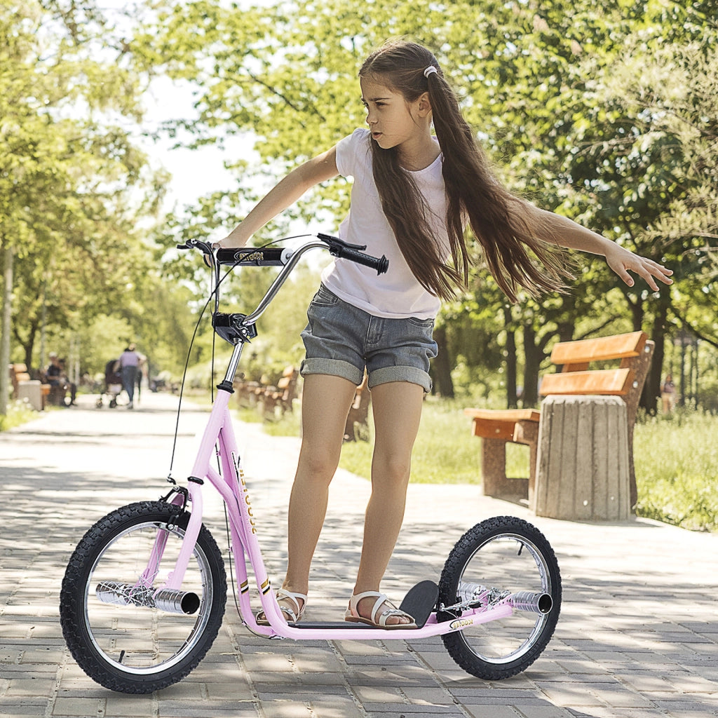 Scooter per bambini con ruote pneumatiche ¨C zephmum ¨C Rosa 16'