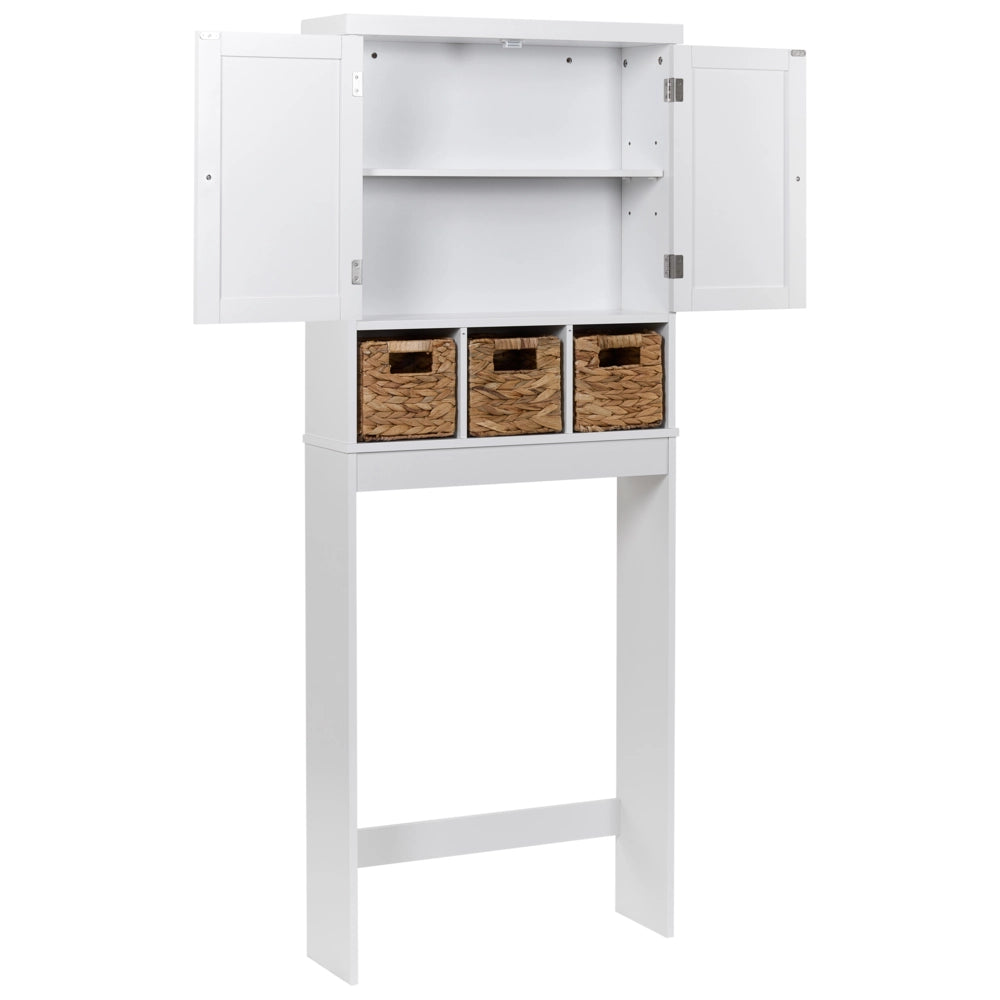 Mobile da bagno a colonna in MDF con ripiani, bianco stile tradizionale