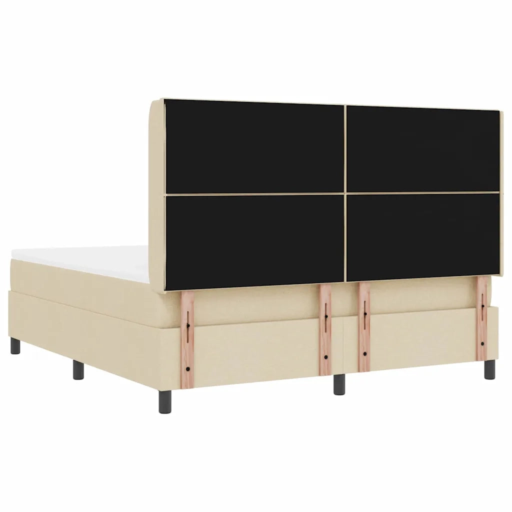 Letto a molle con cuscino Crema 200 x 180 cm Tessuto 3341726