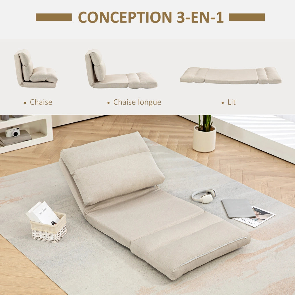 Letto reclinabile ¨C zephmum ¨C tessuto beige 70x72x56 cm