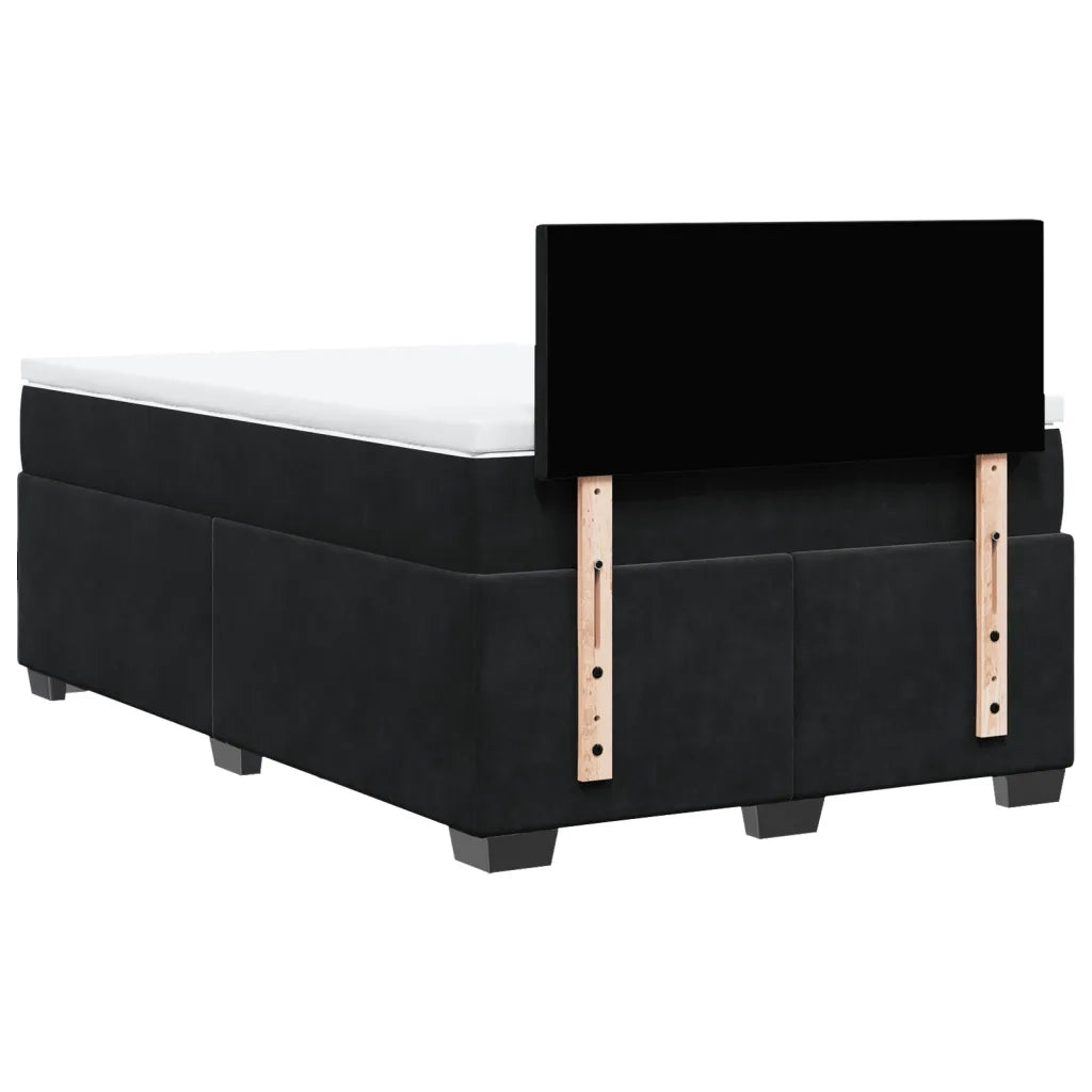 Giroletto a Molle con Materasso Nero 120x200 cm in Velluto 3286278