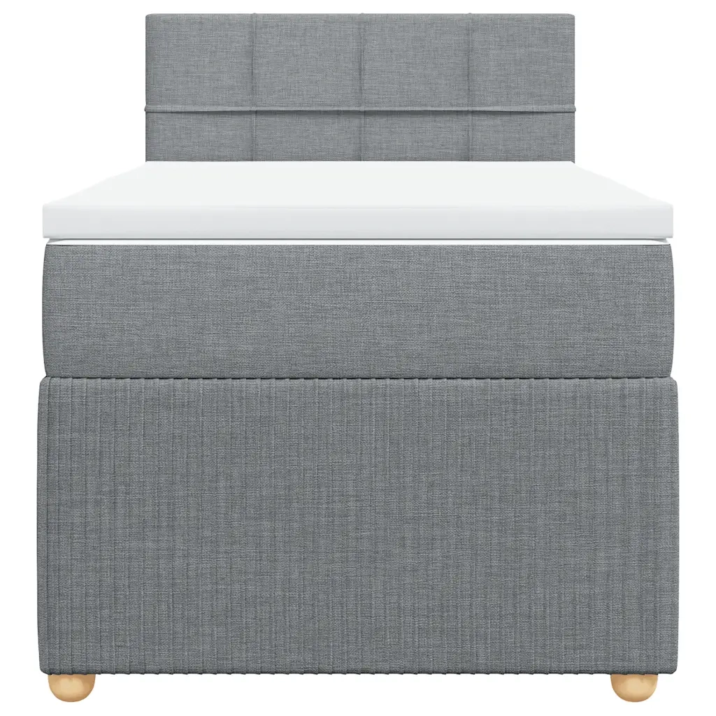 Giroletto a Molle con Materasso Grigio Chiaro100x200 cm Tessuto 3287367