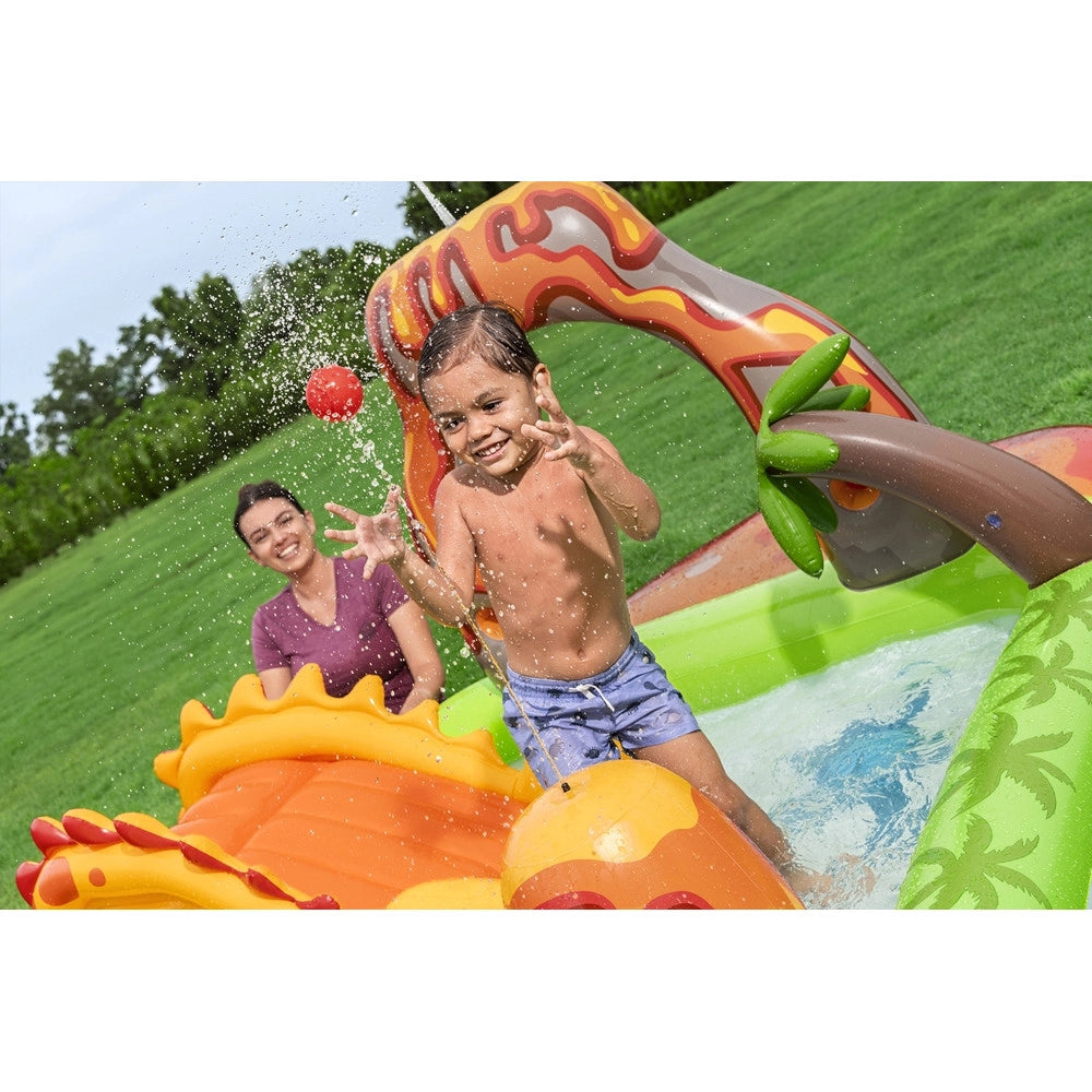 Trade Shop - Centro Parco Giochi Acquatico A Forma Di Vulcano Gonfiabile Piscina 262x188x102cm 53172 -