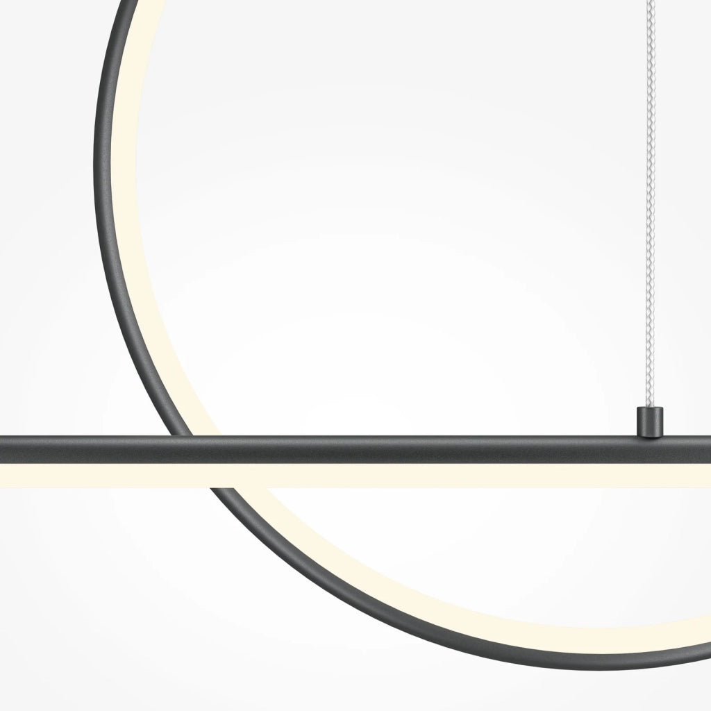 Maytoni Lampadario moderno Halo 1 luce LED integrato nero alluminio