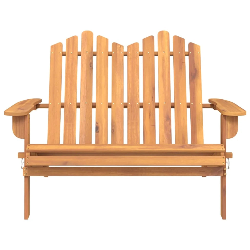 Panchina da giardino arredo per esterni stile Adirondack 126 x 84 x 90 cm legno massello di acacia 02_0011337