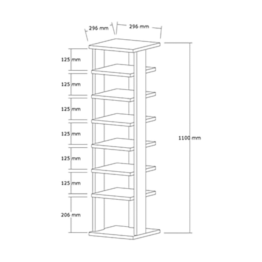 Mobile Portascarpe Soddi, Scarpiera 8 Paia, 30x30x110h cm Marrone Rovere