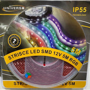 Trade Shop - Striscia Strip Led Smd Rgb 5050 60d 12v 7w/m Ip55 Bobina 5 Metri 5050-d-rgb -