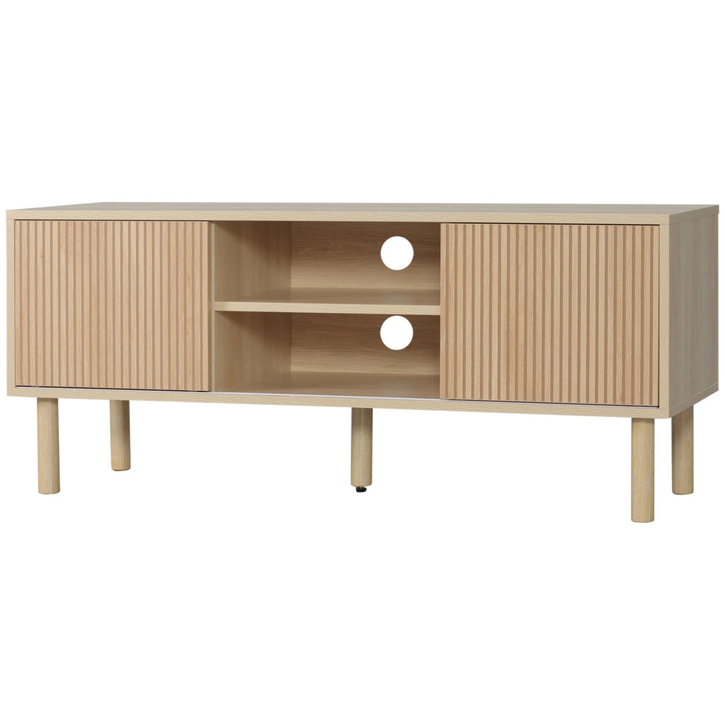 Mobile TV con 2 ante scorrevoli e 2 ripiani ¨C zephmum ¨C 115x40x49 cm