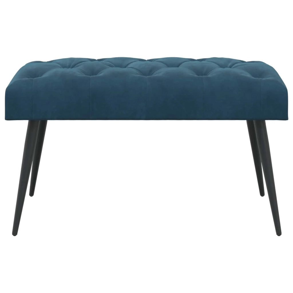 Panchina con bottoni imbottiti Blu 80 x 40 x 46 cm Velluto 42038566