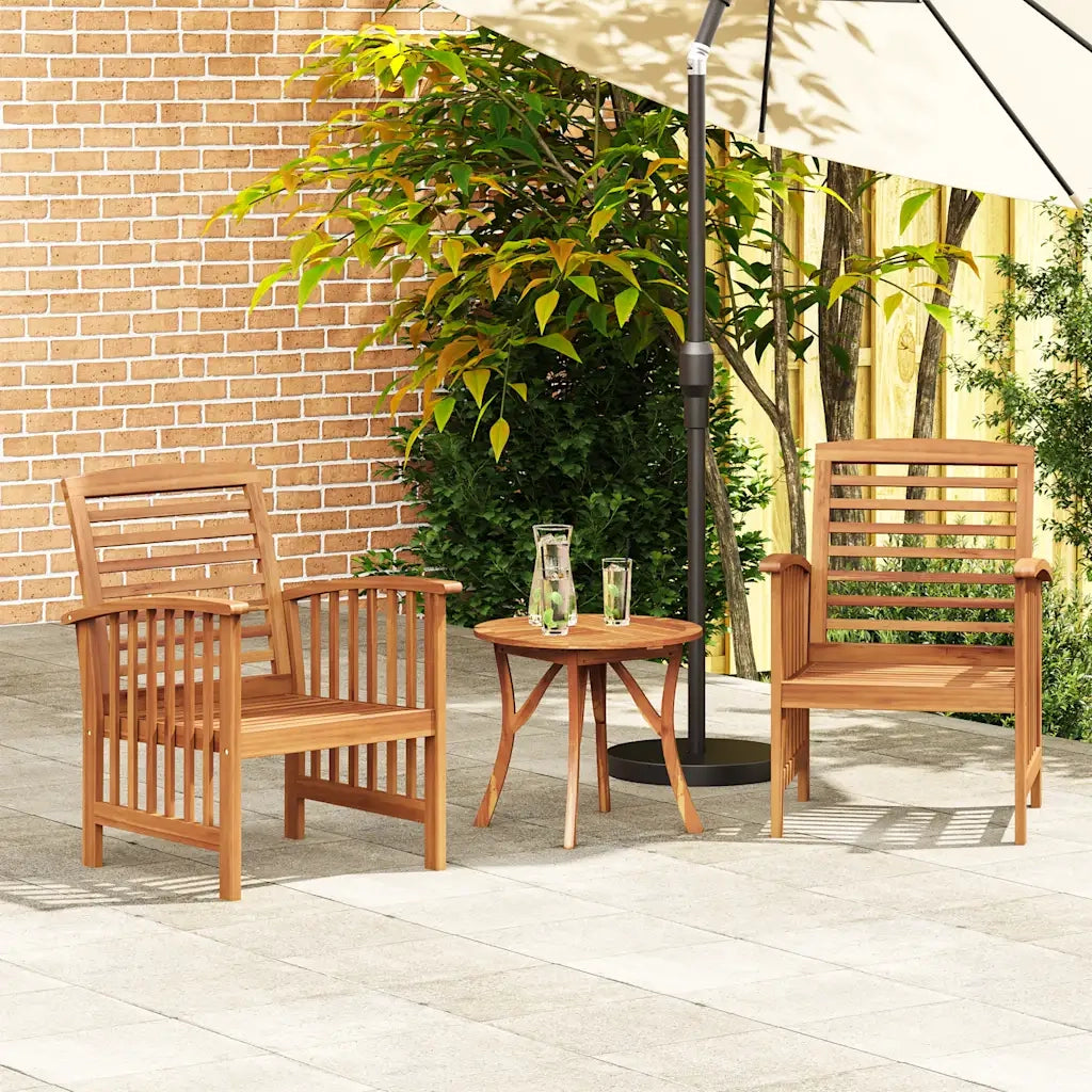 Sedie da Giardino 2 pz in Legno Massello d'Acacia