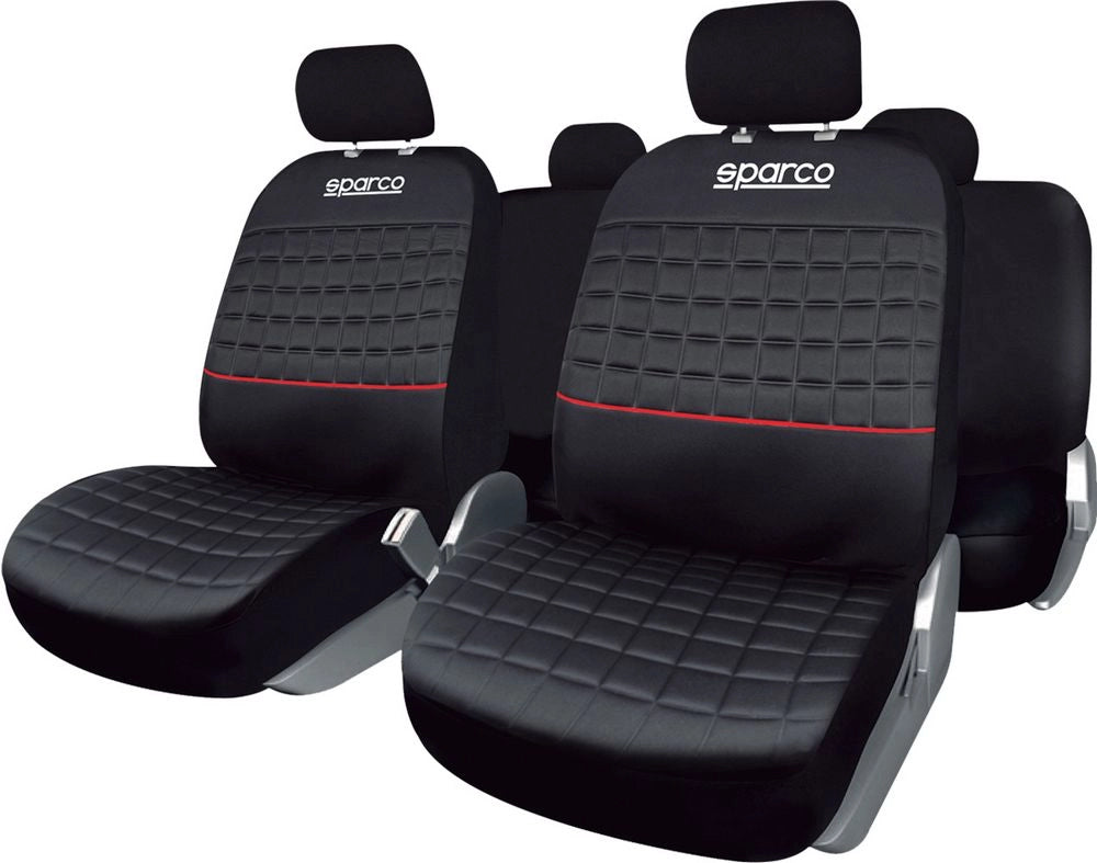 Set universale  SPC1042 coprisedili auto completo nero/rosso