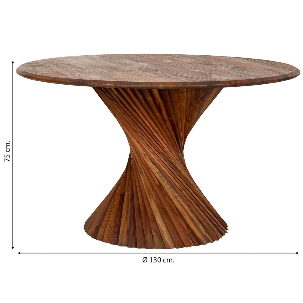 Tavolo da pranzo in legno marrone 130x130x75h cm